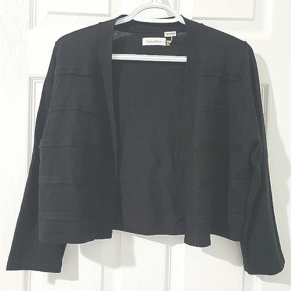 Calvin Klein Women's Cropped Open Cardigan Size L